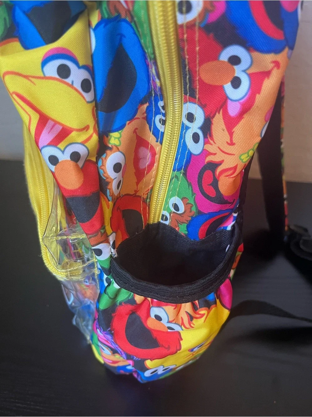 Sesame Street Multicolor Character Kids Backpack with Yellow Trim
